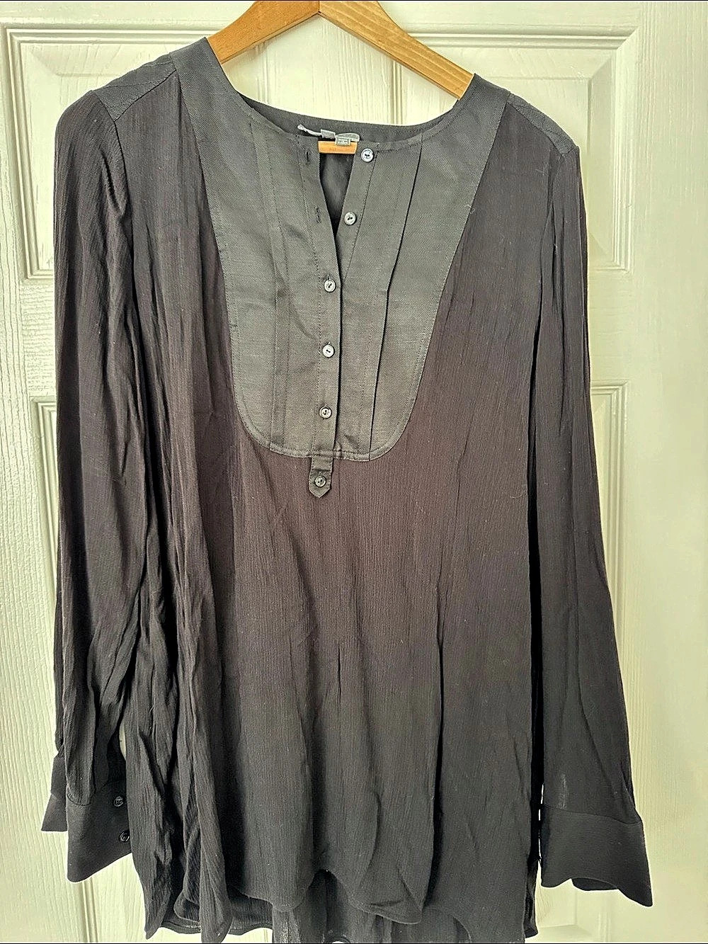 Vince Long Sleeve Blouse in Black Size Large